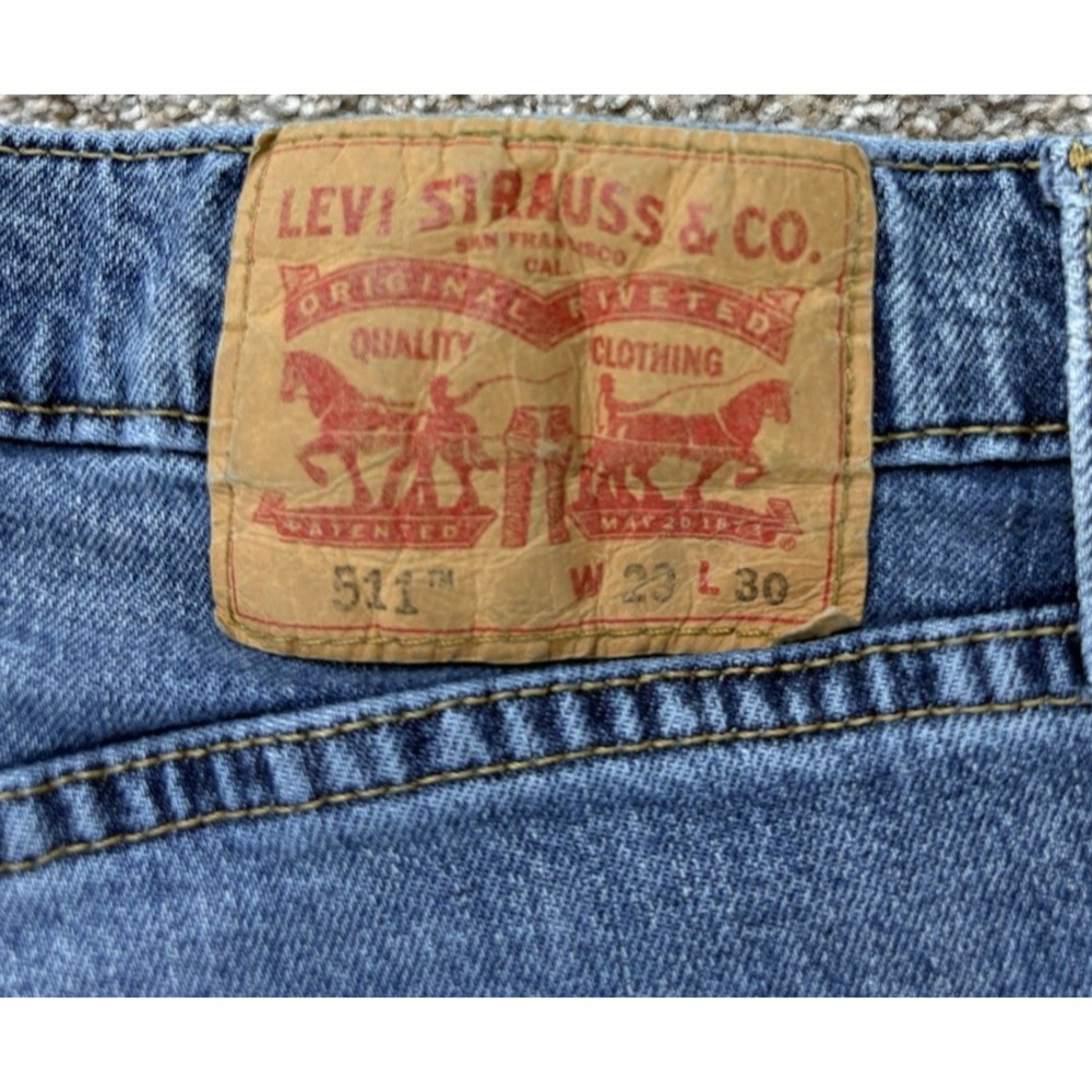 Levi's 511 Slim Jeans Mens Size 29x30 Stonewashed Blue Low Rise Stretch Denim - Picture 3 of 10